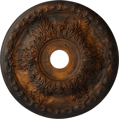 Ekena Millwork Granada Ceiling Medallion (Fits Canopies up to 7 1/8"), 23 3/8"OD x 3 5/8"ID x 2 1/2"P, Rust CM23GARUS